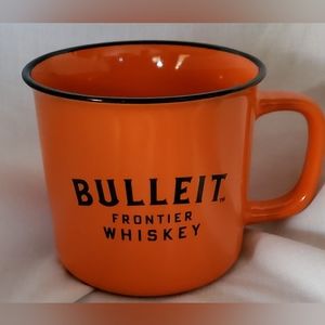 . Signature Bulleit Frontier Wiskey Stoneware Orange Mug 3" x 3.5"